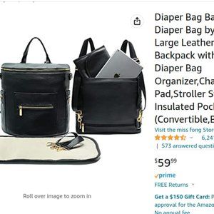 Leather Diaper Backpack/ Diaper Changing pad